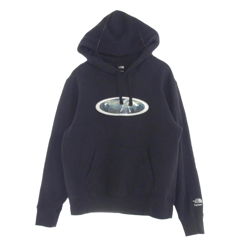 Supreme シュプリーム 21AW NT52100I × THE NORTH FACE Lenticular Mountains Hooded Sweatshirt プルオーバー フーディー パーカー ブラック系 M【中古】