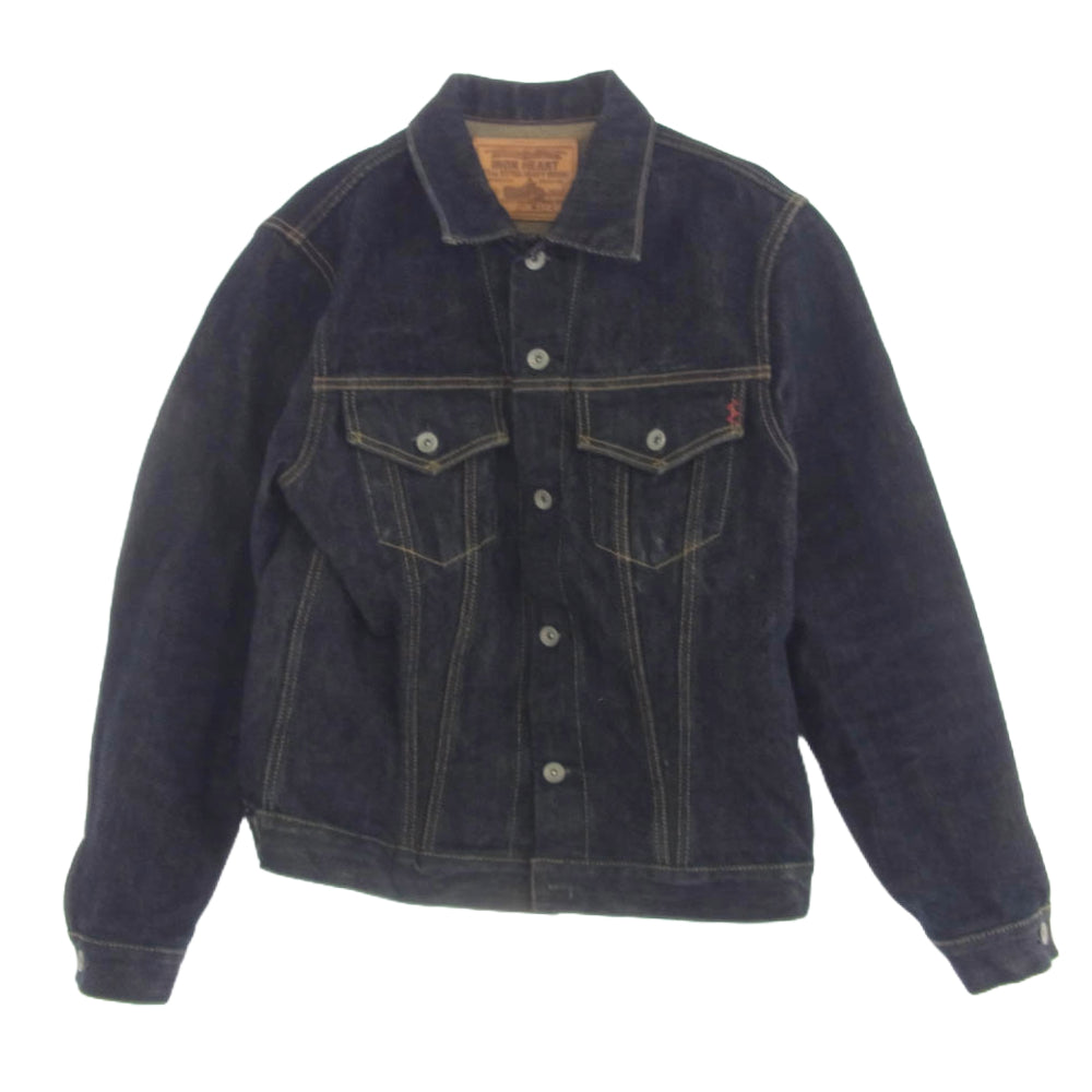 IRON HEART アイアンハート 526J 21oz セルビッチ デニム トラッカー ジャケット インディゴブルー系 W42【中古】
