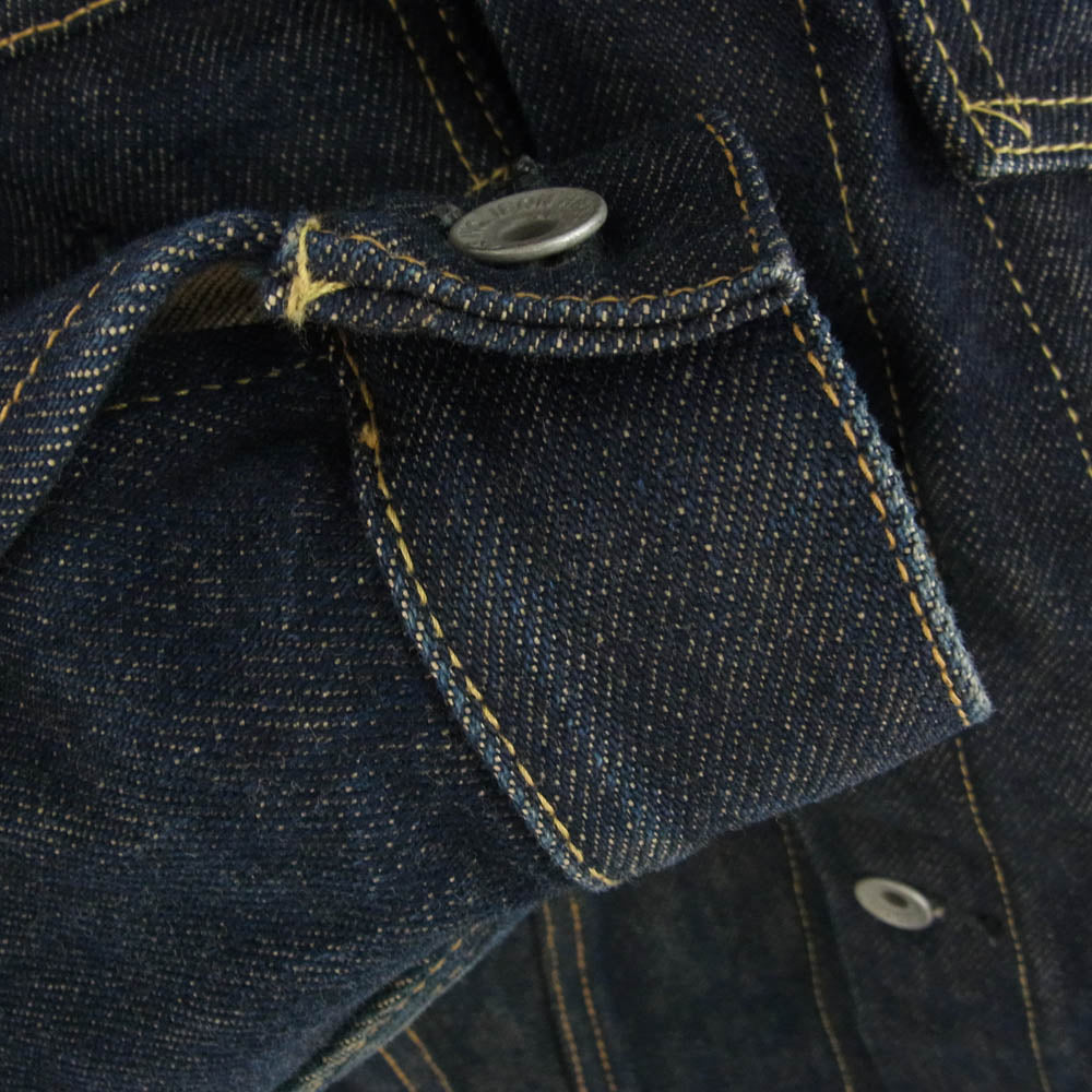 IRON HEART アイアンハート 526J 21oz セルビッチ デニム トラッカー ジャケット インディゴブルー系 W42【中古】
