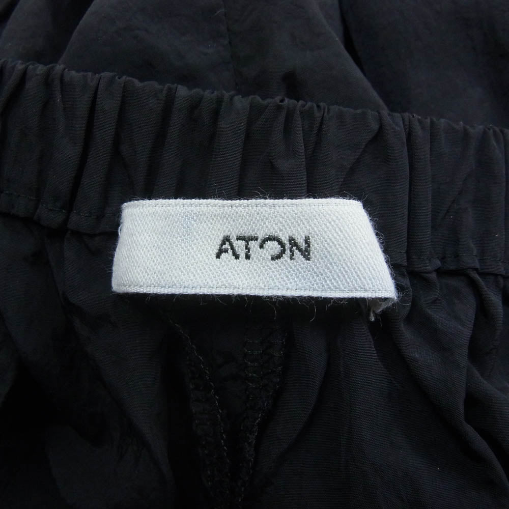 ATON エイトン 7093415 ナイロン イージー オーバー パンツ ブラック系 02【中古】