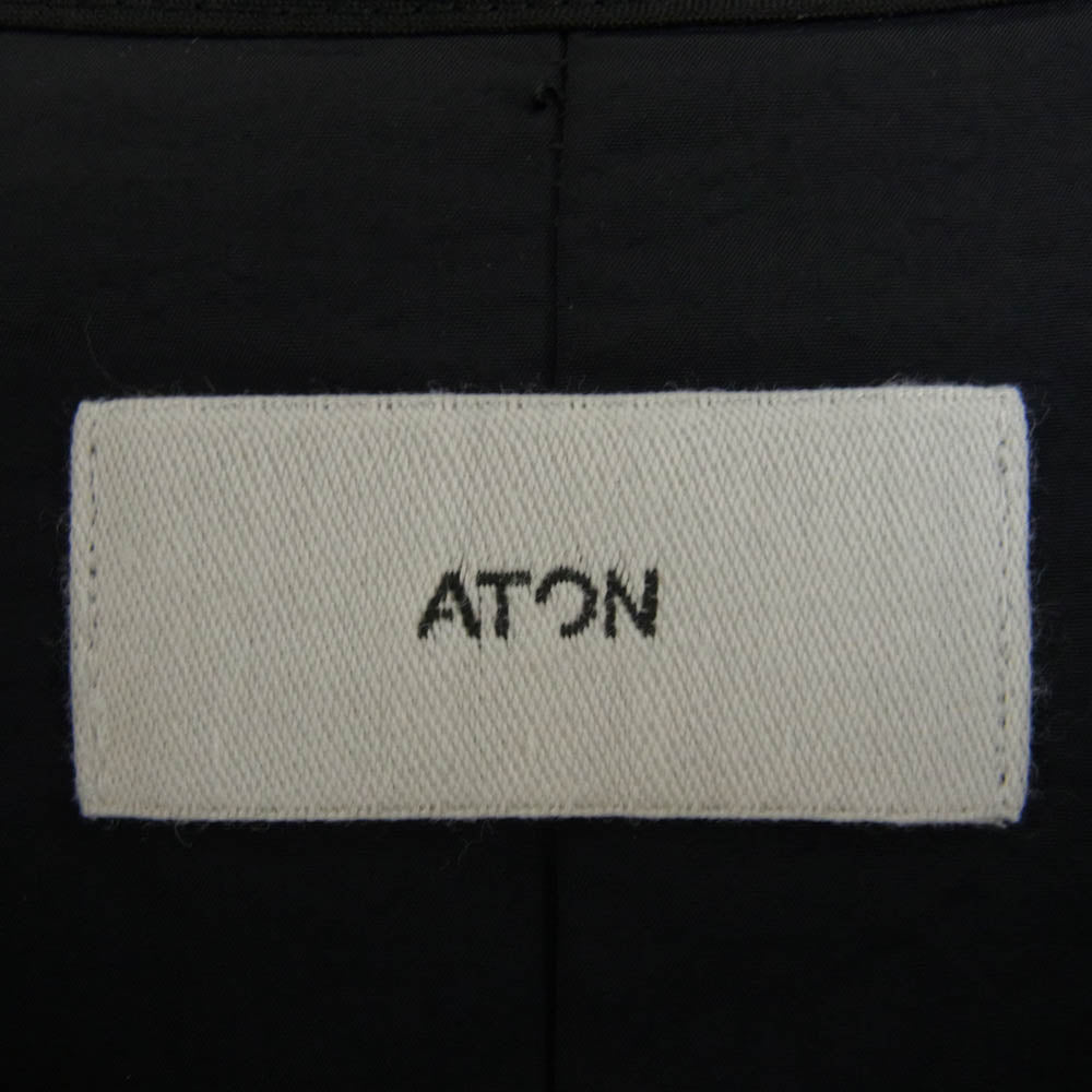 ATON エイトン 7074641 TECHNO COTTON PADDED SHORT MODS COAT ナイロン 中綿 ショート モッズ コート ブラック系 02【中古】