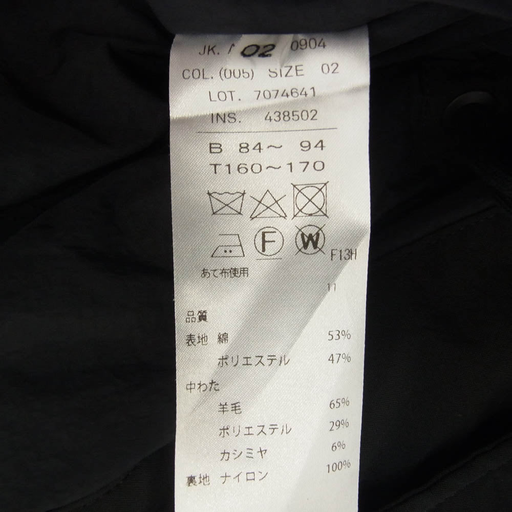 ATON エイトン 7074641 TECHNO COTTON PADDED SHORT MODS COAT ナイロン 中綿 ショート モッズ コート ブラック系 02【中古】