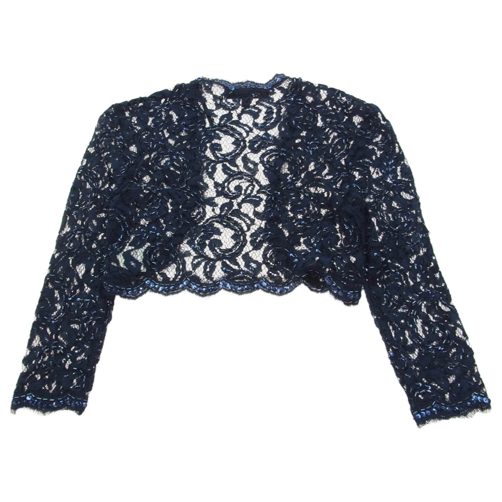 TADASHI SHOJI タダシショージ レース スパンコールビジューエンブロイダリ―  ボレロカーディガン ネイビー系【中古】