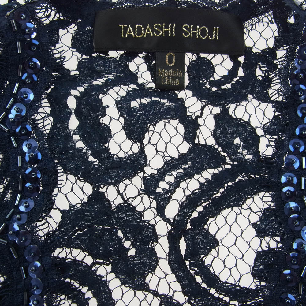 TADASHI SHOJI タダシショージ レース スパンコールビジューエンブロイダリ―  ボレロカーディガン ネイビー系【中古】