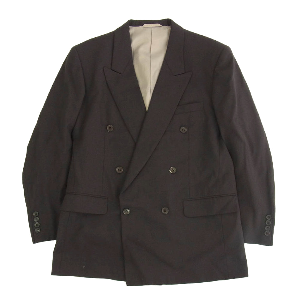 Christian Dior クリスチャンディオール 90s セットアップ スーツ ダブル ブレスト テーラード ジャケット テーパード タック スラックス パンツ ブラウン系 上下96/82/175【中古】