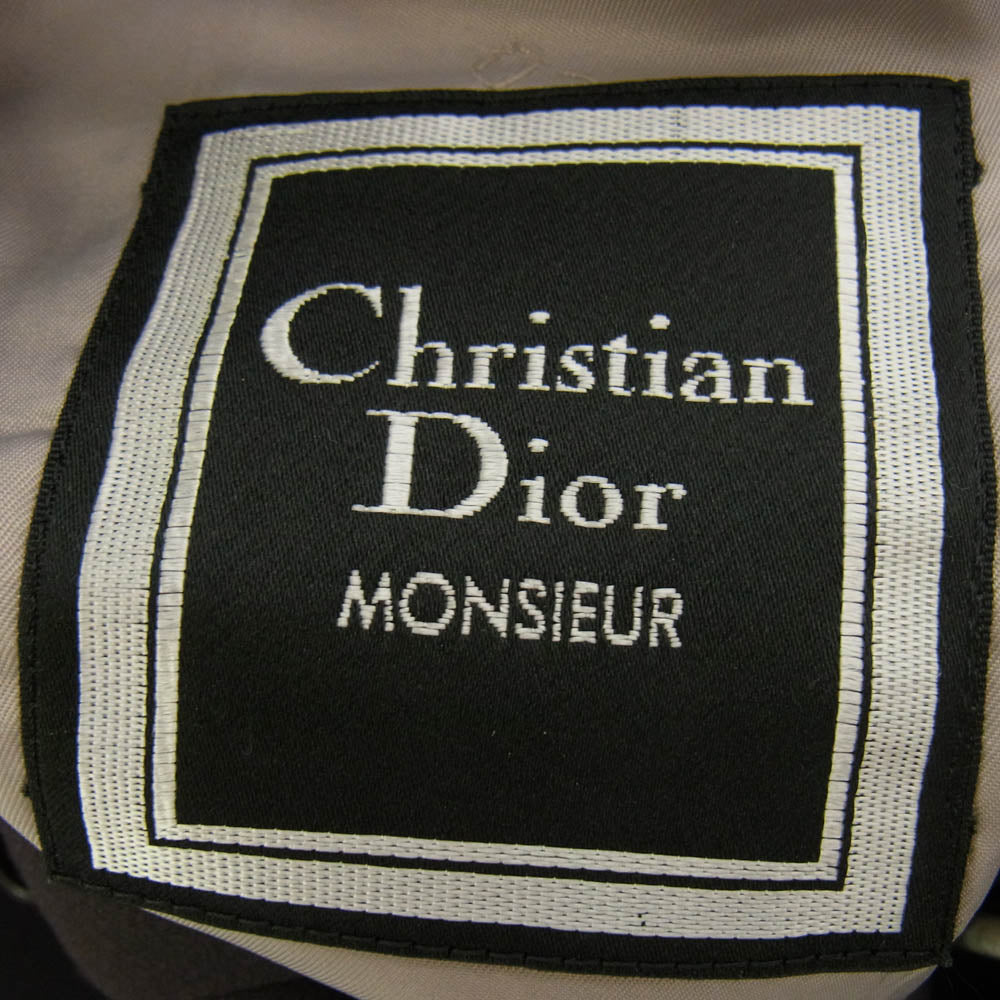 Christian Dior クリスチャンディオール 90s セットアップ スーツ ダブル ブレスト テーラード ジャケット テーパード タック スラックス パンツ ブラウン系 上下96/82/175【中古】