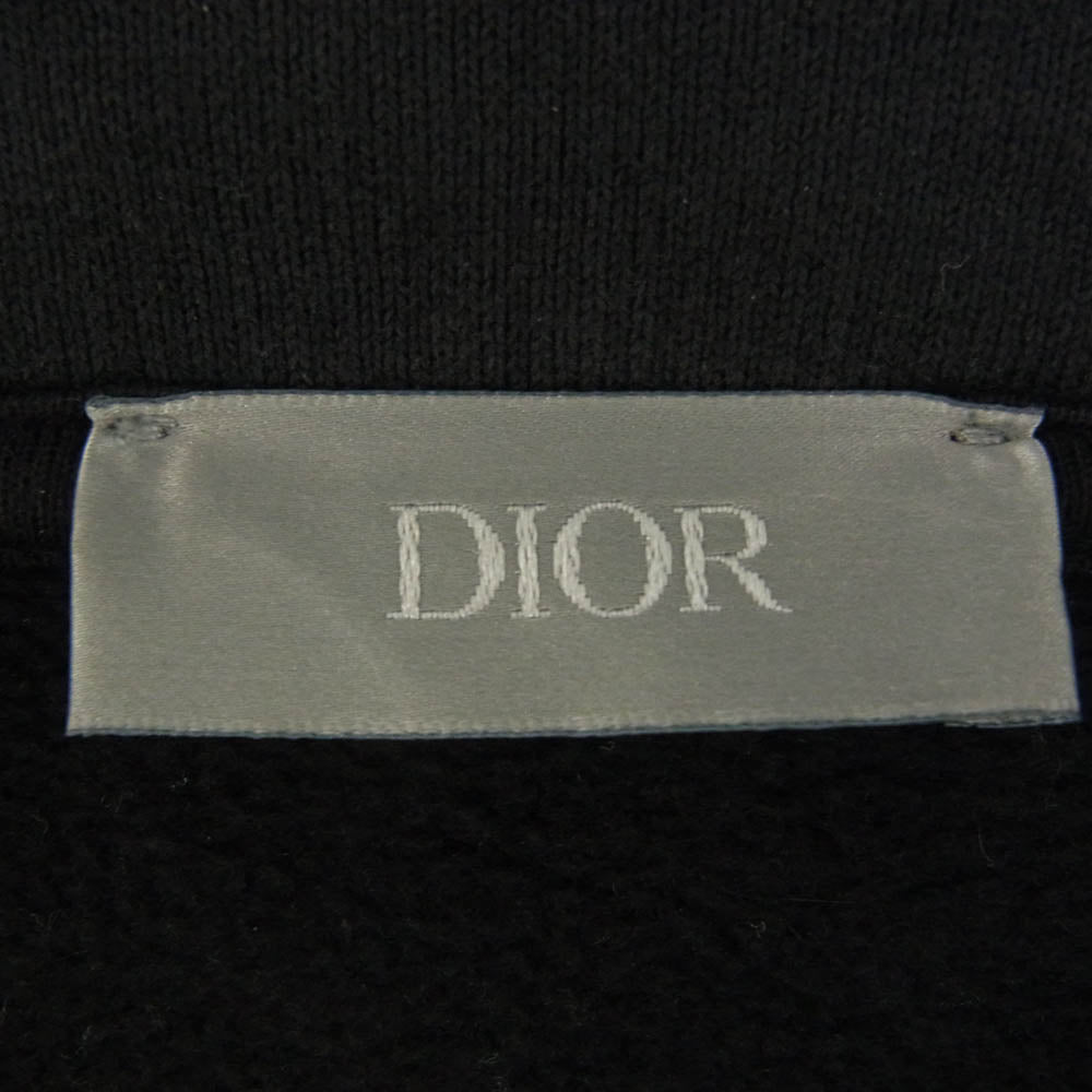 Christian Dior クリスチャンディオール 313J650A0807 ロゴ刺繍 ハーフ ジップ スウェット シャツ ブラック系 L【中古】