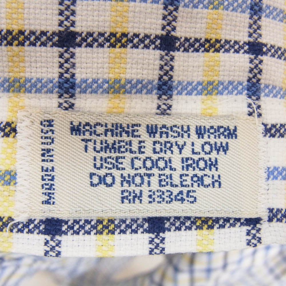 Brooks Brothers ブルックスブラザーズ ボタンダウン 長袖 シャツ チェック柄 ブルー系 XL【中古】