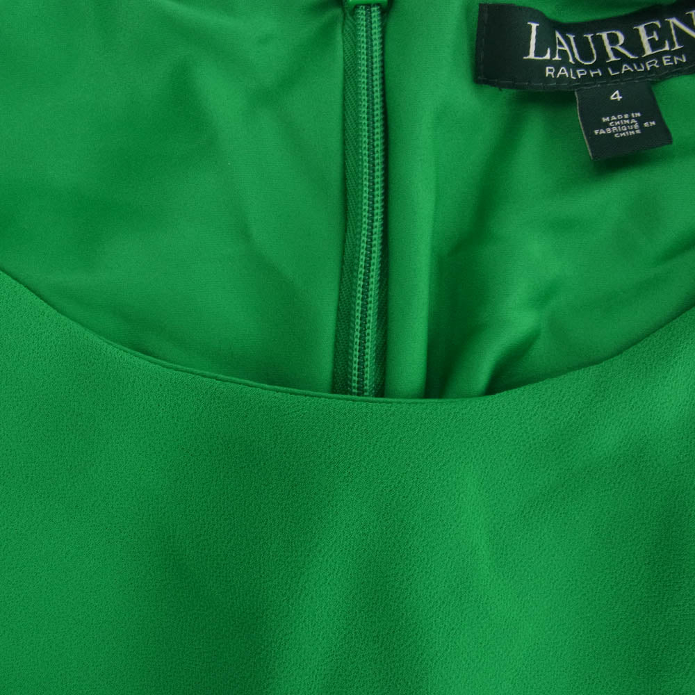 RALPH LAUREN ラルフローレン シアー レイヤード ノースリーブ ワンピース グリーン系 4【新古品】【未使用】【中古】
