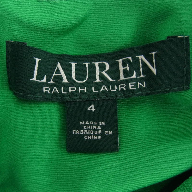 RALPH LAUREN ラルフローレン シアー レイヤード ノースリーブ ワンピース グリーン系 4【新古品】【未使用】【中古】