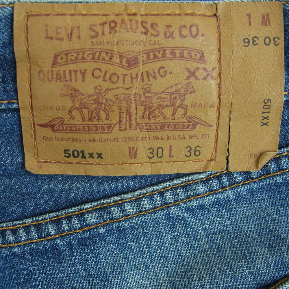 Levi's リーバイス 97年 USA製 501XX ストレート デニム パンツ ボタンフライ ボタン裏刻印501 インディゴブルー系 W30 L36【中古】