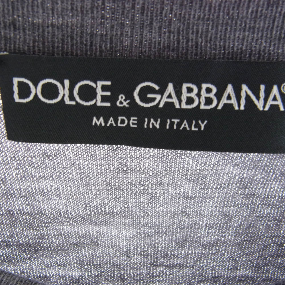 DOLCE&GABBANA ドルチェアンドガッバーナ ニット 半袖 Tシャツ ワッペン デザイン グレー系 サイズ不明【中古】