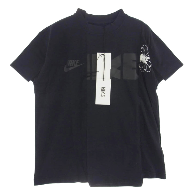 Sacai サカイ 19AW CD6311-010 × NIKE LAB W Nrg Ga Tee フロントプリント 半袖 Tシャツ 再構築 ドッキング XS【新古品】【未使用】【中古】