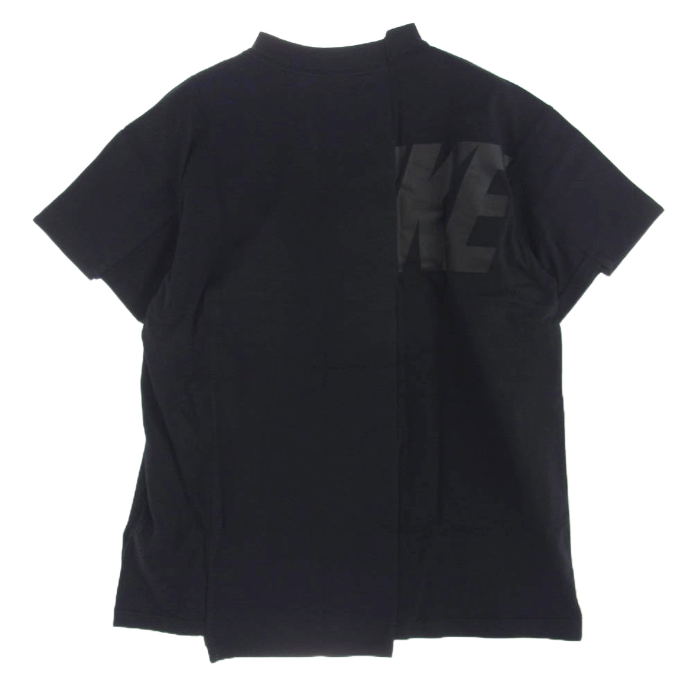 Sacai サカイ 19AW CD6311-010 × NIKE LAB W Nrg Ga Tee フロントプリント 半袖 Tシャツ 再構築 ドッキング XS【新古品】【未使用】【中古】
