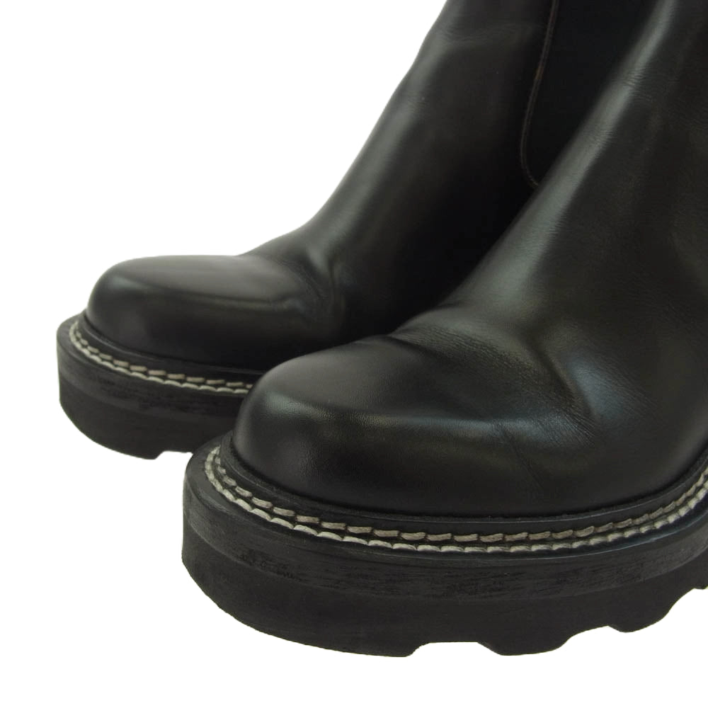 LOUIS VUITTON ルイ・ヴィトン 1A8949 LV ボブールライン モノグラム カーフ ブーツ サイドゴア ヒール ブーツ ブラック系 34.5【中古】