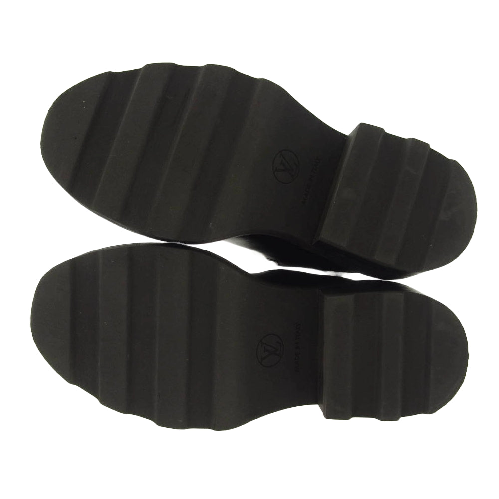 LOUIS VUITTON ルイ・ヴィトン 1A8949 LV ボブールライン モノグラム カーフ ブーツ サイドゴア ヒール ブーツ ブラック系 34.5【中古】