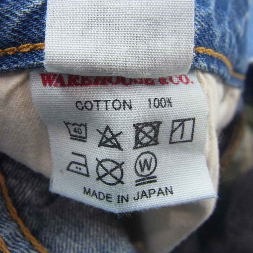 WAREHOUSE ウエアハウス Lot 1105 BEAMS PLUS 別注 2ND-HAND セコハン デニム パンツ ジーンズ インディゴブルー系 34【中古】