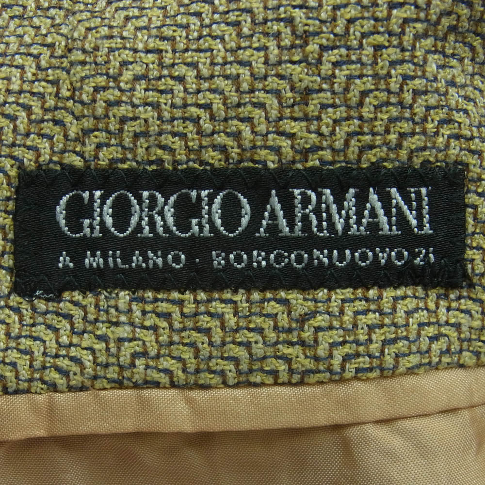 GIORGIO ARMANI ジョルジオアルマーニ 719805 イタリア製 スーツ 2B テーラード ジャケット ベージュ系 52【中古】