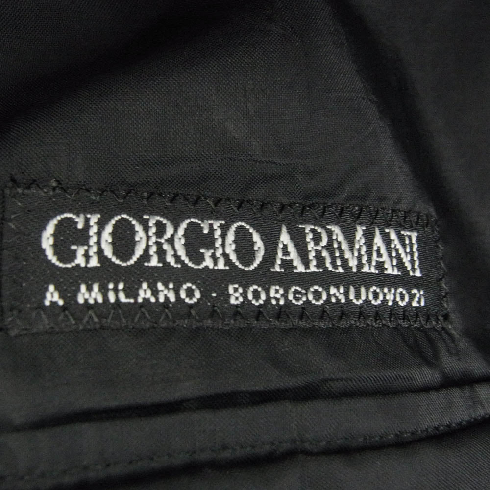 GIORGIO ARMANI ジョルジオアルマーニ 715420 イタリア製 ウール スーツ セットアップ グレー ストライプ ブラック系 52【中古】
