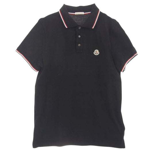 MONCLER モンクレール E10918345600 84556 MAGLIA POLO MANICA CORTA ロゴ ワッペン 半袖 ポロシャツ ブラック ブラック系 M【中古】