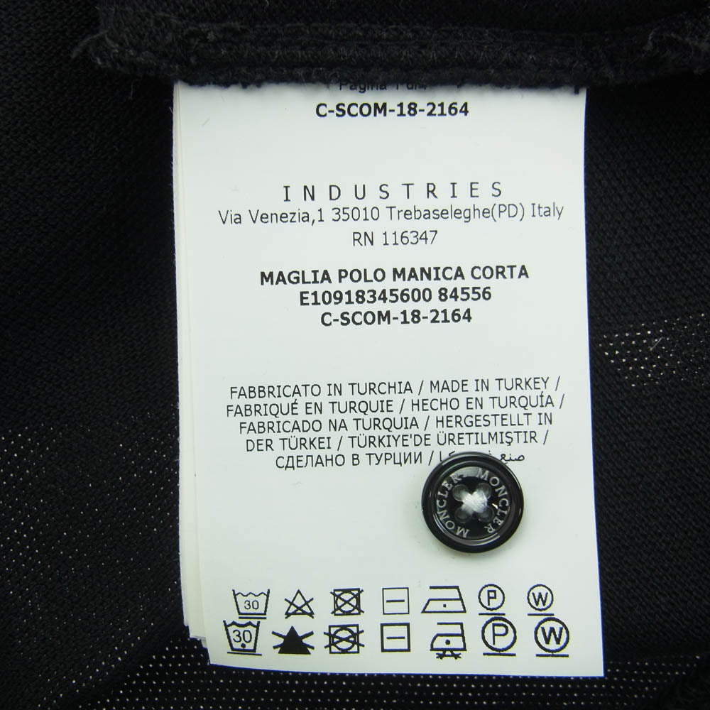 MONCLER モンクレール E10918345600 84556 MAGLIA POLO MANICA CORTA ロゴ ワッペン 半袖 ポロシャツ ブラック ブラック系 M【中古】