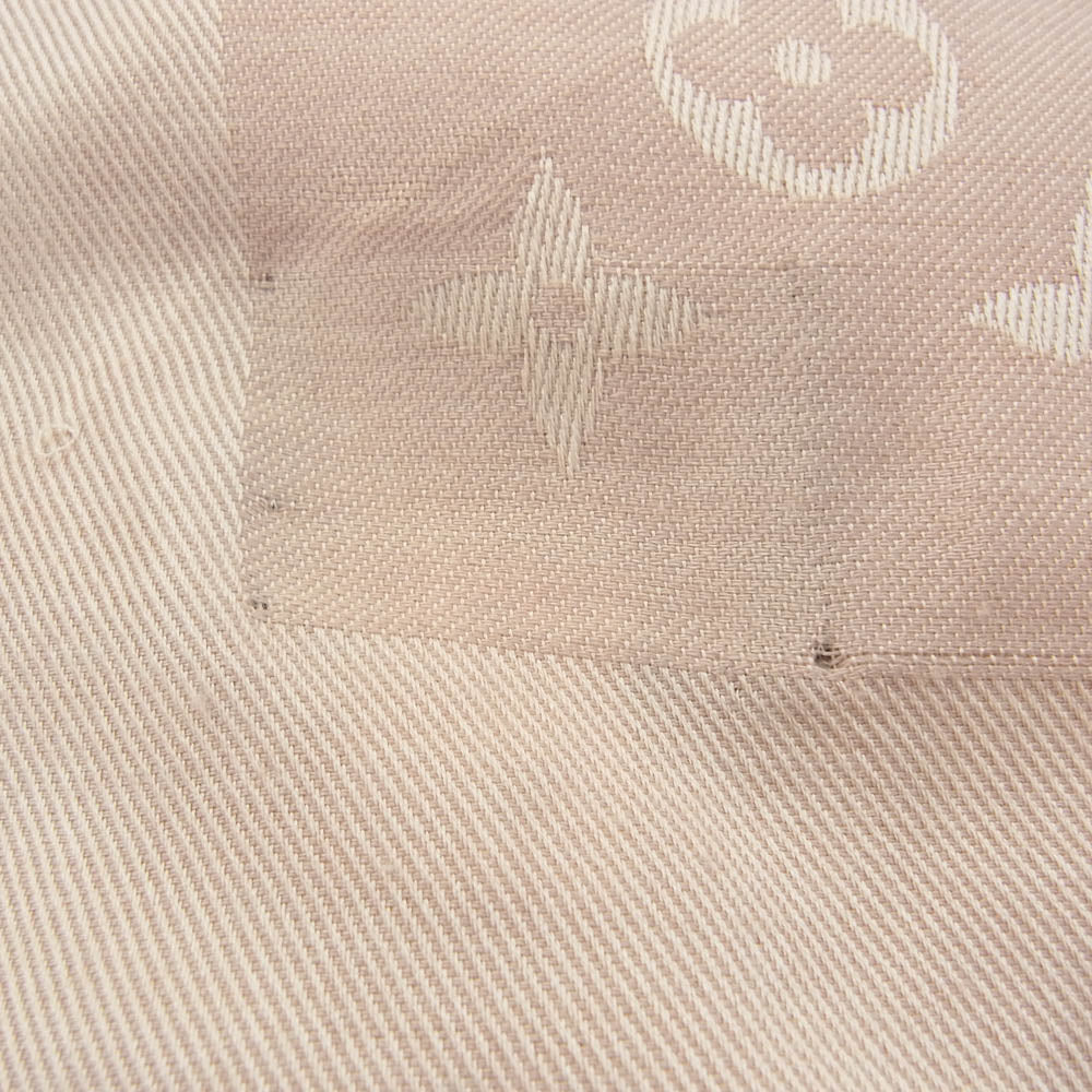 LOUIS VUITTON ルイ・ヴィトン M74441 シルクウール ナテュレル モノグラム 大判 ストール ショール 旧タグ ピンク系【中古】
