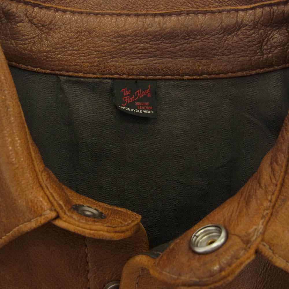 THE FLAT HEAD ザフラットヘッド 鹿革 ディアスキン ウエスタンシャツ レザージャケット ブラウン系 38【中古】