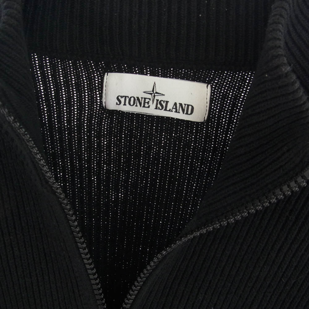 STONE ISLAND ストーンアイランド 21AW 7515553A7 国内正規品 Compass Badge Knitted Jacket ドライバーズ ニット ジップ ブルゾン ジャケット ブラック系 S【中古】