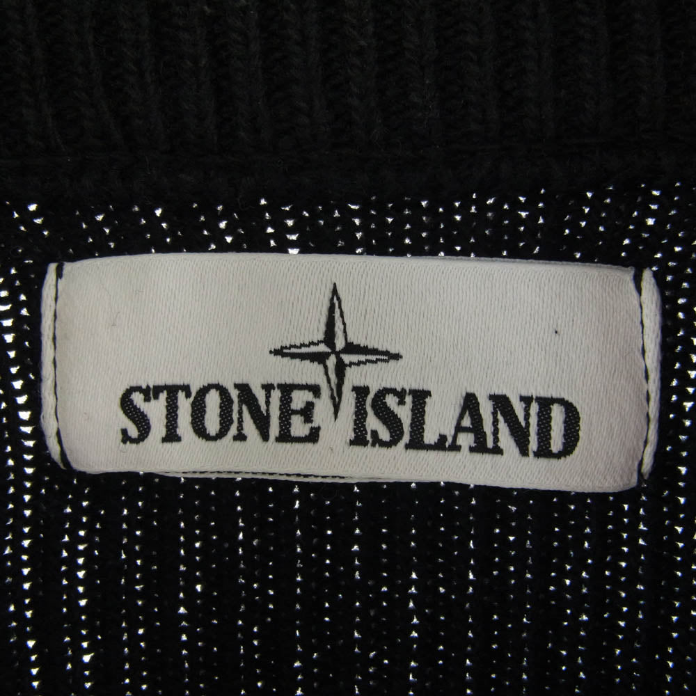STONE ISLAND ストーンアイランド 21AW 7515553A7 国内正規品 Compass Badge Knitted Jacket ドライバーズ ニット ジップ ブルゾン ジャケット ブラック系 S【中古】