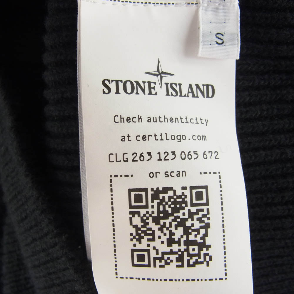 STONE ISLAND ストーンアイランド 21AW 7515553A7 国内正規品 Compass Badge Knitted Jacket ドライバーズ ニット ジップ ブルゾン ジャケット ブラック系 S【中古】