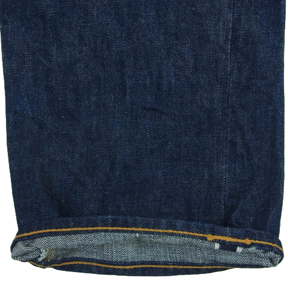 ジェットリンク ストレート デニム パンツ インディゴ ボタンフライ インディゴブルー系 W31 L35【中古】