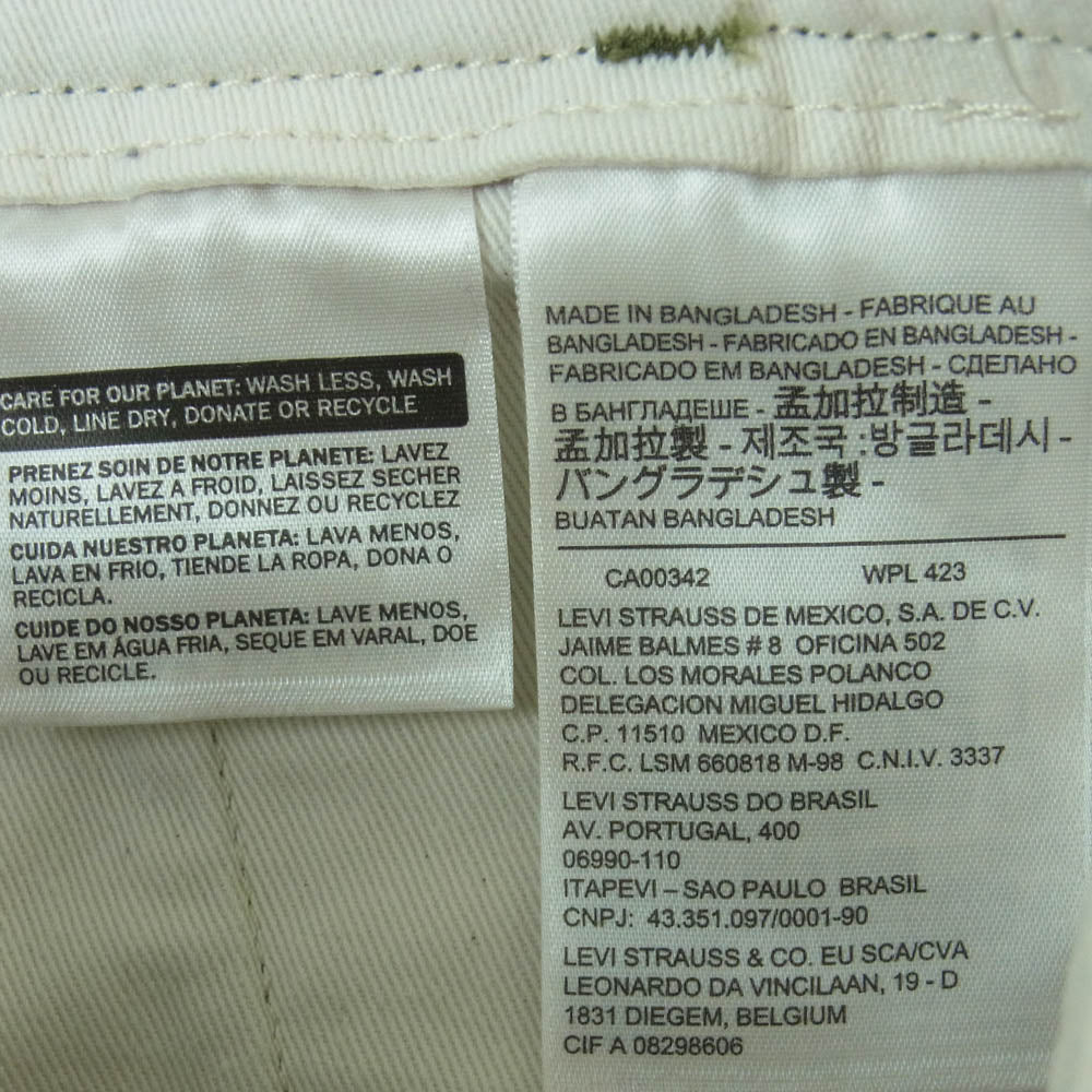 Levi's リーバイス コットン ストレート チノパンツ トラウザー パンツ バングラデシュ製 グリーン系 W29 L32【中古】