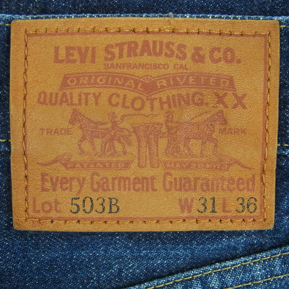 Levi's リーバイス 90's 503B DENIM PANTS デニム パンツ ボタンフライ 復刻 BIG E 赤耳 ボタン裏刻印J22 インディゴブルー系 W31 L36【中古】