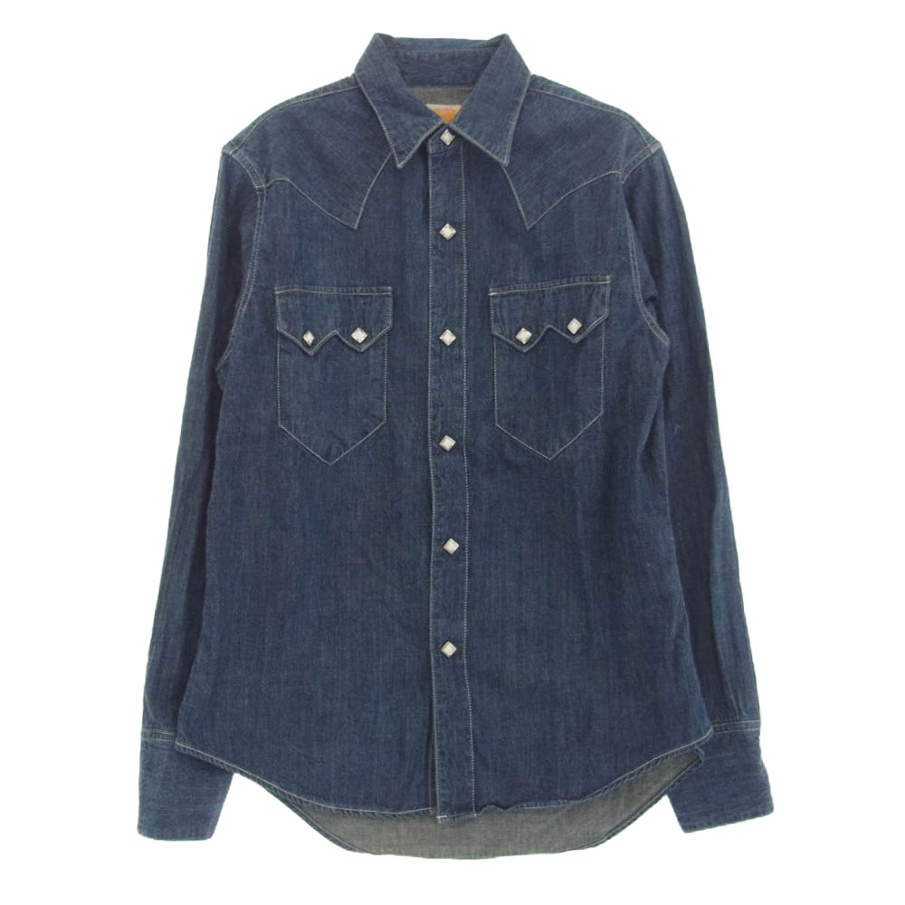 SUGAR CANE シュガーケーン デニム ウエスタン シャツ 長袖 インディゴブルー系 S【中古】