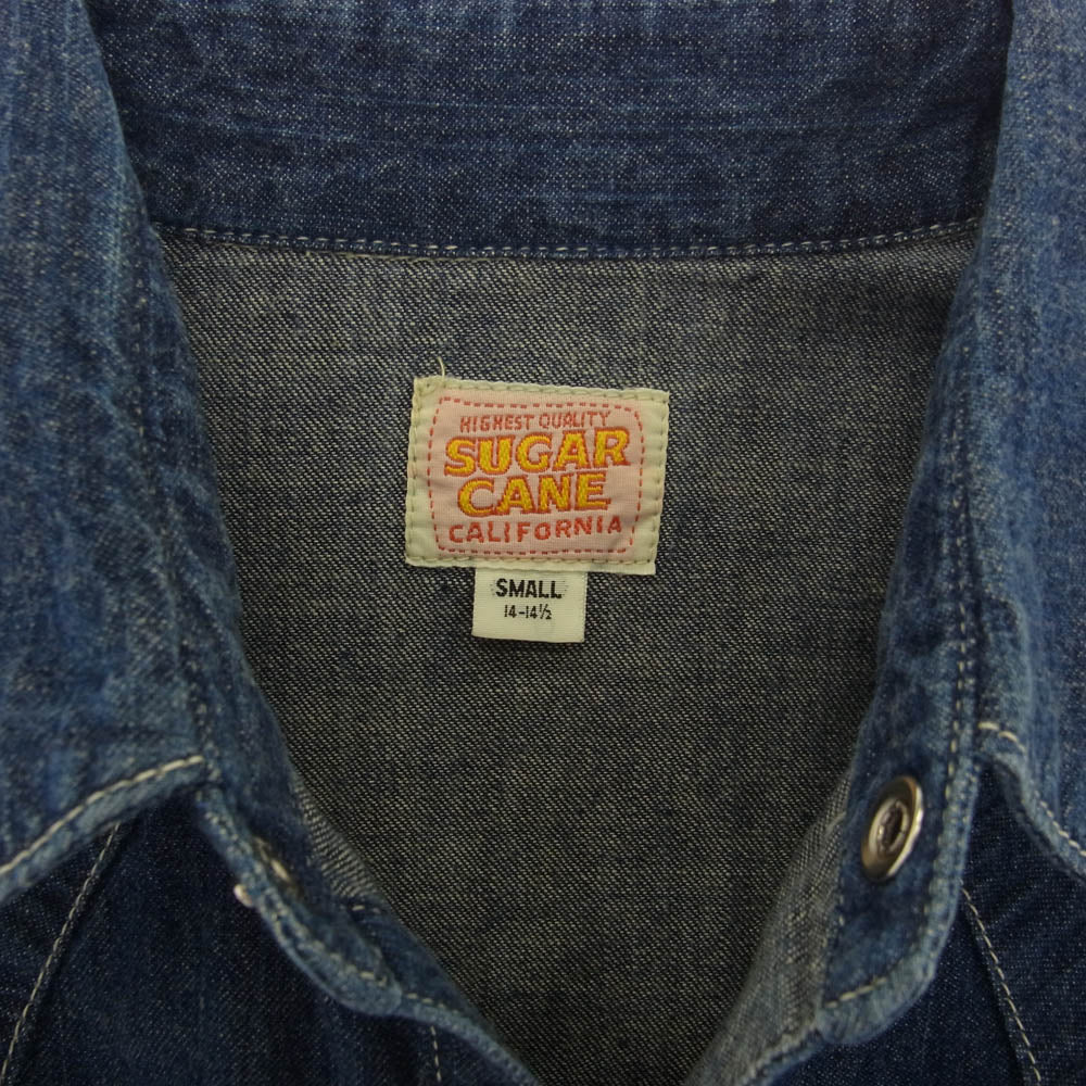 SUGAR CANE シュガーケーン デニム ウエスタン シャツ 長袖 インディゴブルー系 S【中古】