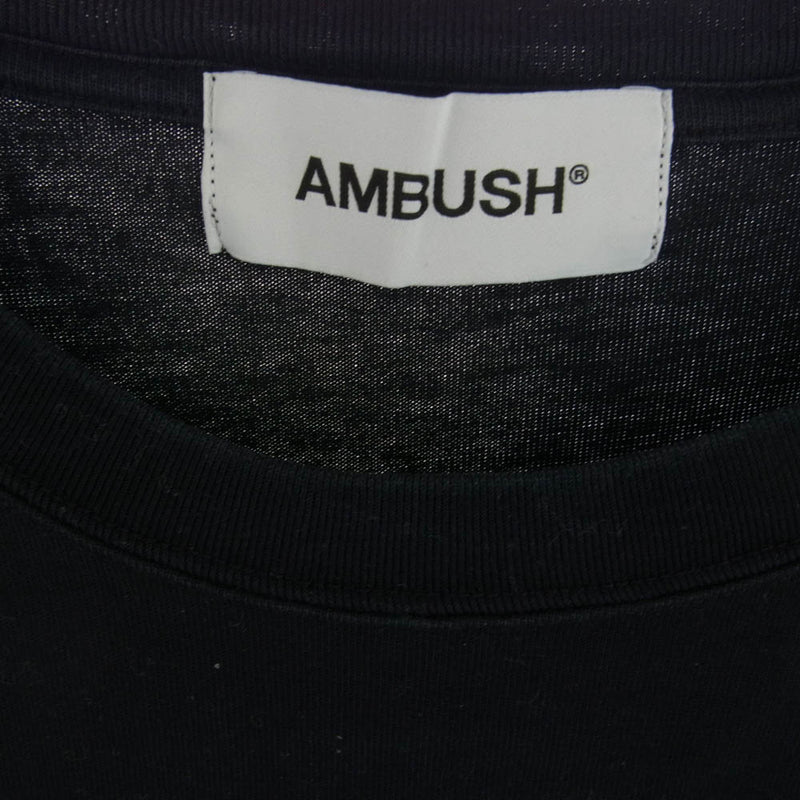 AMBUSH アンブッシュ ロゴプリント 半袖 ワンピース Tシャツ ブラック系【中古】