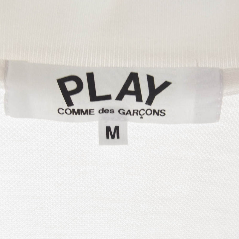 PLAY COMME des GARCONS プレイコムデギャルソン AD2022/3 AZ-T005 コットン 半袖 ポロシャツ ホワイト ホワイト系 M【中古】