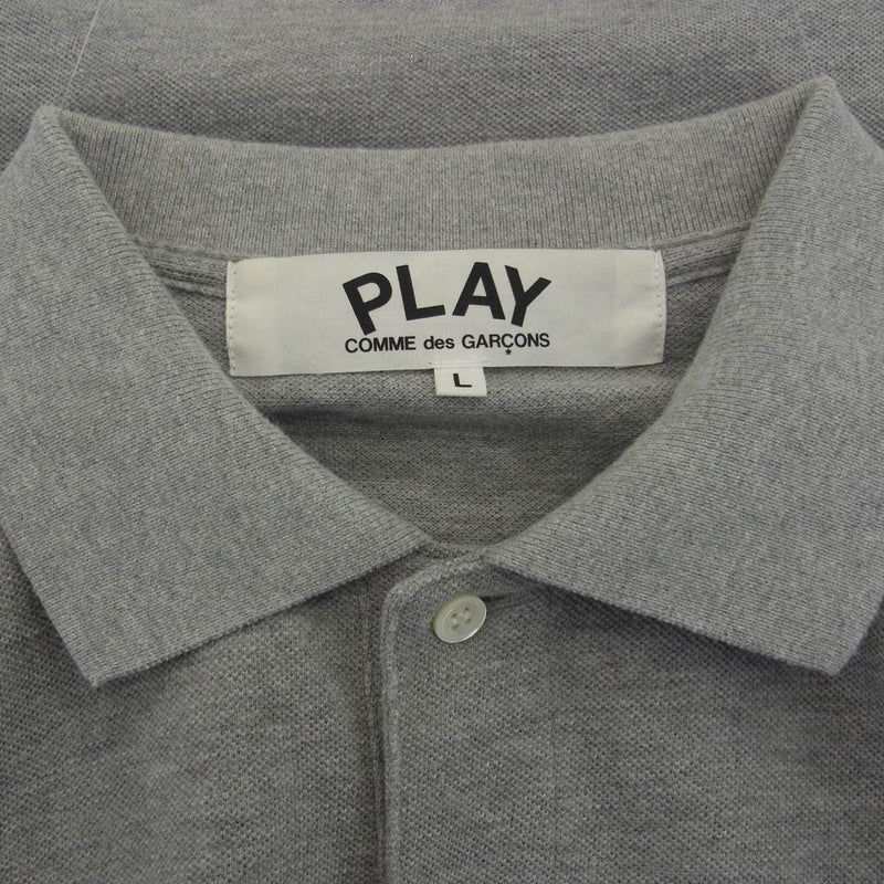 PLAY COMME des GARCONS プレイコムデギャルソン AD2022/3 AZ-T078 コットン 半袖 ポロシャツ グレー グレー系 L【中古】