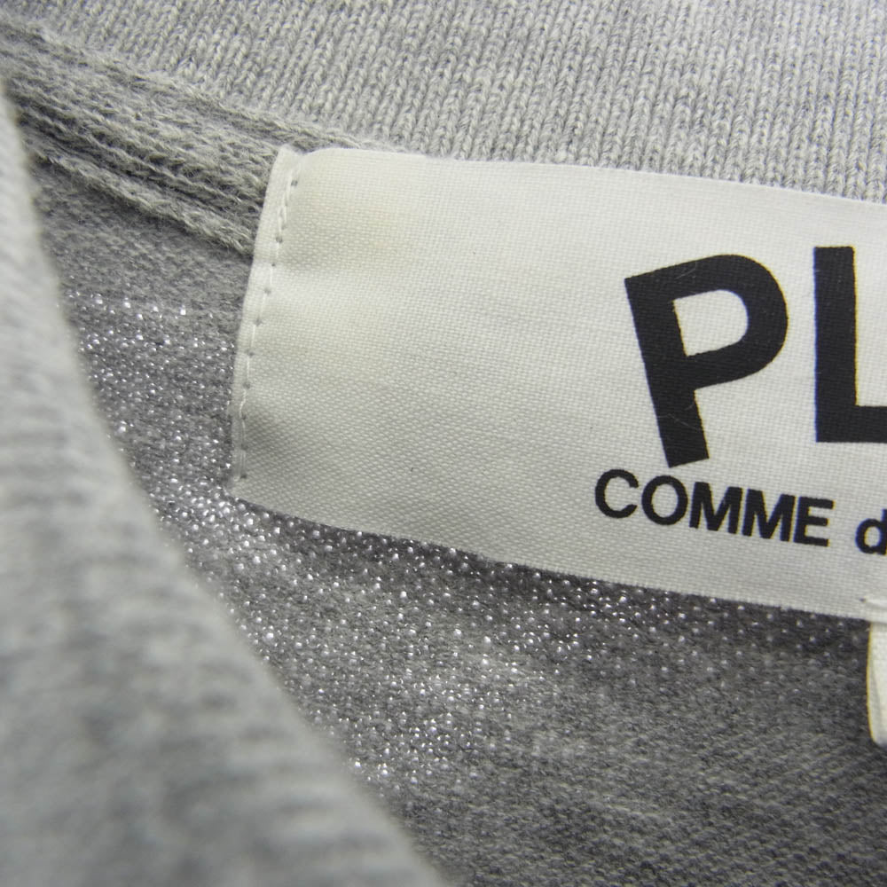 PLAY COMME des GARCONS プレイコムデギャルソン AD2022/3 AZ-T078 コットン 半袖 ポロシャツ グレー グレー系 L【中古】