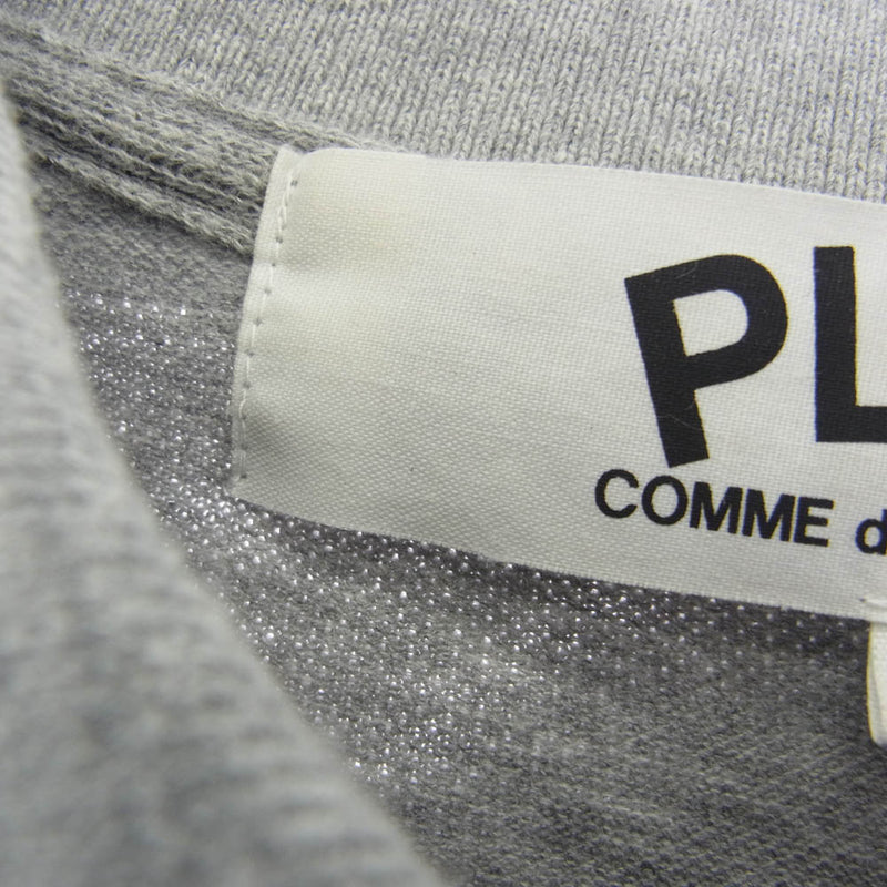 PLAY COMME des GARCONS プレイコムデギャルソン AD2022/3 AZ-T078 コットン 半袖 ポロシャツ グレー グレー系 L【中古】