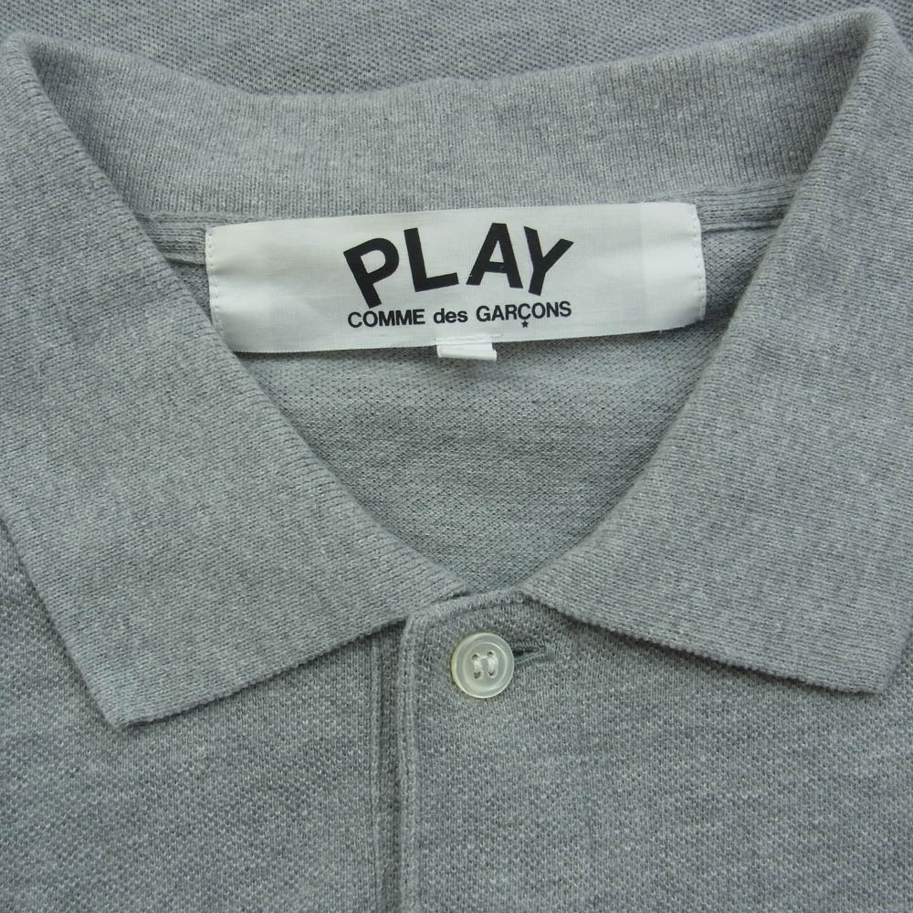 PLAY COMME des GARCONS プレイコムデギャルソン AD2022/2 AZ-T078 コットン 半袖 ポロシャツ グレー グレー系 L【中古】