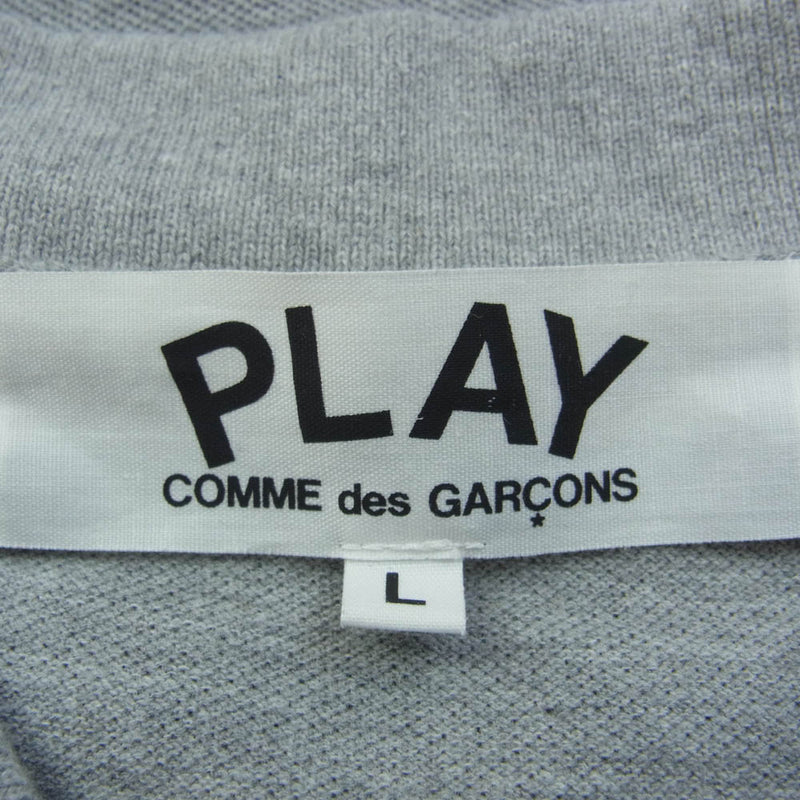 PLAY COMME des GARCONS プレイコムデギャルソン AD2022/2 AZ-T078 コットン 半袖 ポロシャツ グレー グレー系 L【中古】