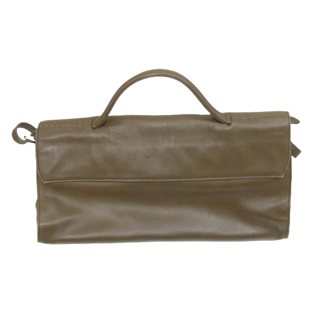 ザネラート レザー 2WAY ショルダー ハンド バッグ カーキ系【中古】