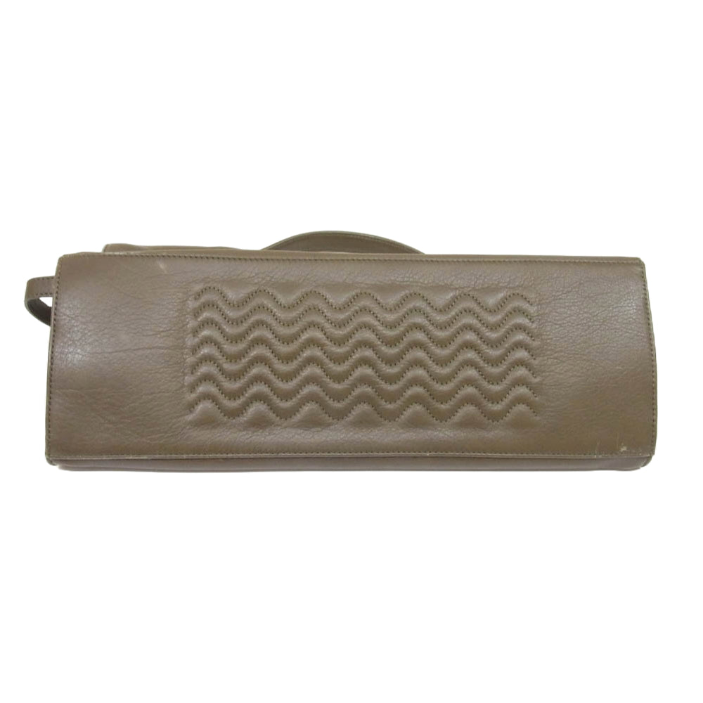 ザネラート レザー 2WAY ショルダー ハンド バッグ カーキ系【中古】