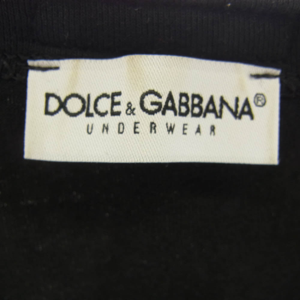 DOLCE&GABBANA ドルチェアンドガッバーナ ロゴ刺繍 ロングスリーブ カットソー 長袖 ブラック系 USA-L【中古】