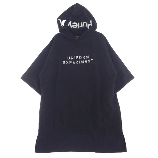 uniform experiment ユニフォームエクスペリメント 22SS C02MMI2201 × Hurley UE PONCHO パイル オーバーサイズ プルオーバーパーカー フーディー ポンチョ ブラック系 FREE【極上美品】【中古】
