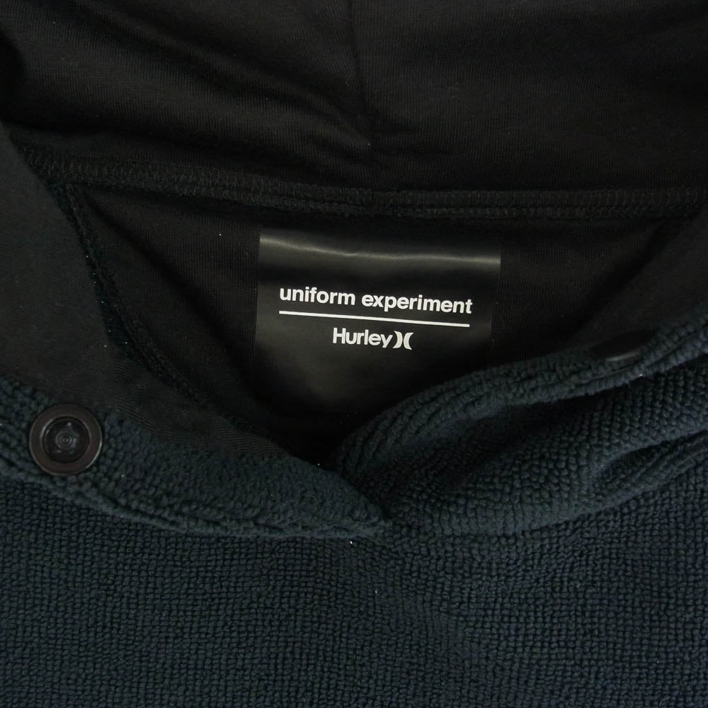 uniform experiment ユニフォームエクスペリメント 22SS C02MMI2201 × Hurley UE PONCHO パイル オーバーサイズ プルオーバーパーカー フーディー ポンチョ ブラック系 FREE【極上美品】【中古】