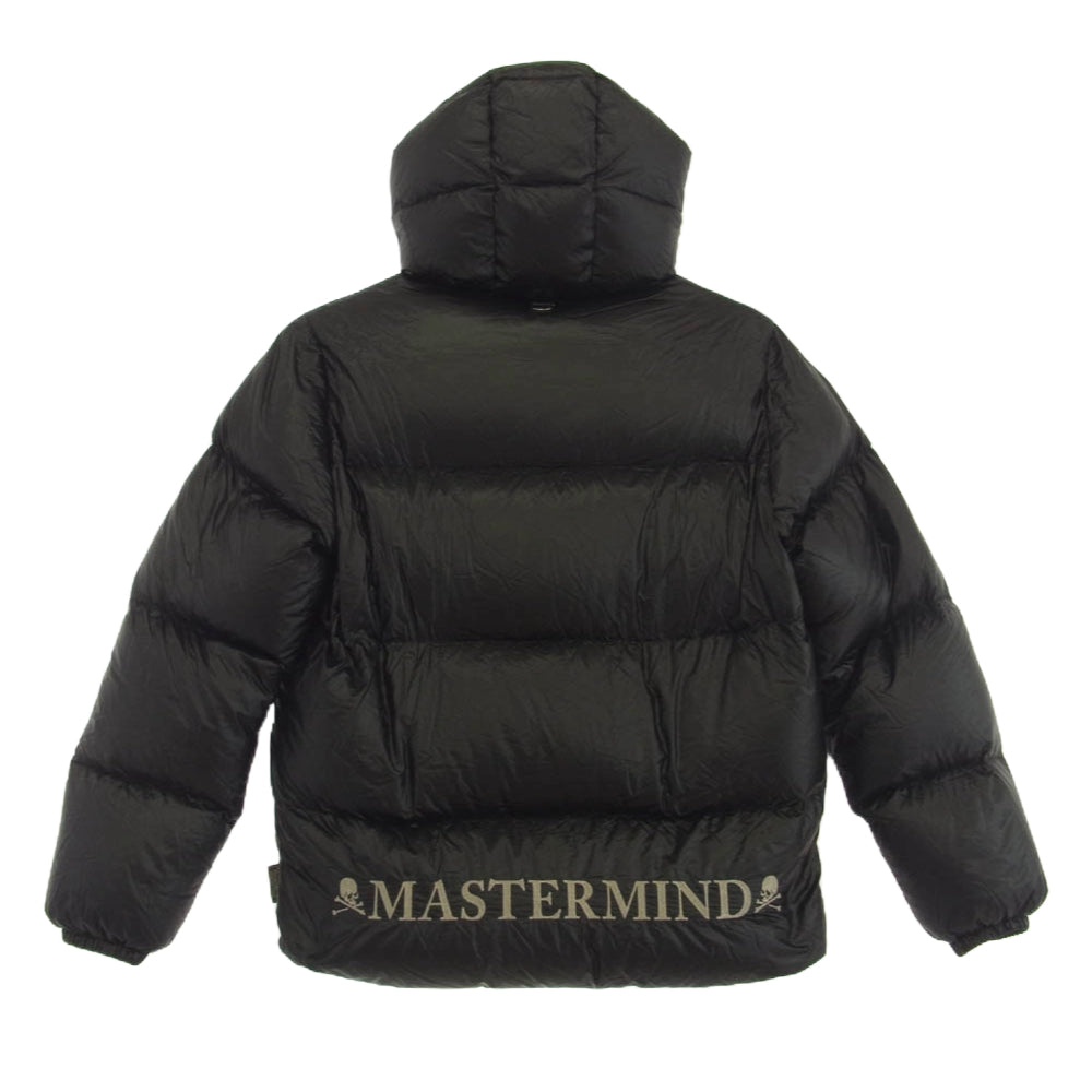 mastermind JAPAN マスターマインドジャパン × Rocky Mountain Featherbed ロッキーマウンテン フェザーベッド NS Parka スカル ロゴ 刺繍 ダウン ジャケット ブラック系 40【極上美品】【中古】