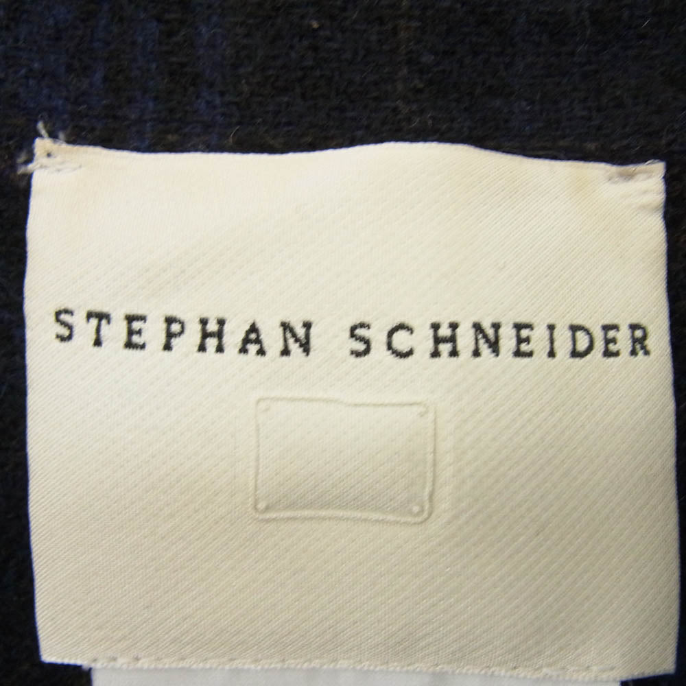 STEPHAN SCHNEIDER ステファンシュナイダー ジップデザイン ウール チェック 長袖 シャツ ネイビー系 7【中古】