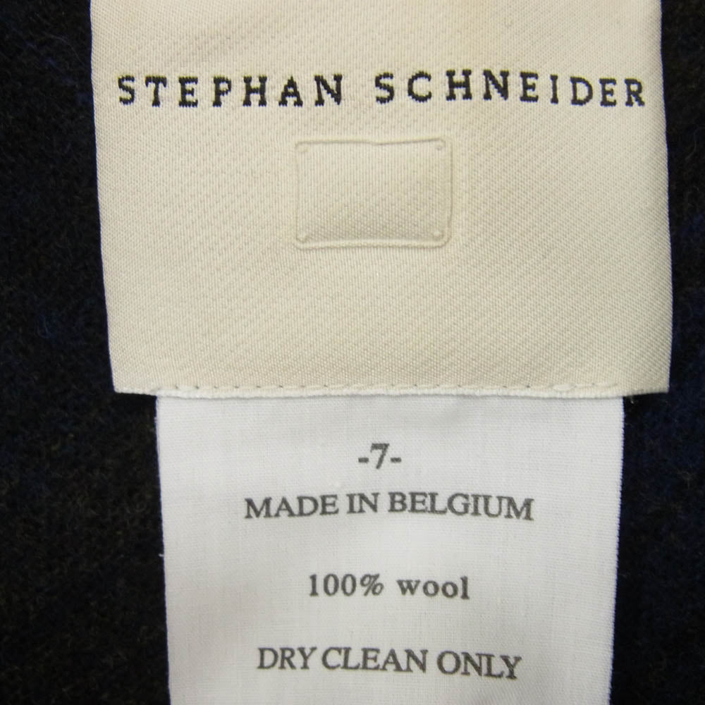 STEPHAN SCHNEIDER ステファンシュナイダー ジップデザイン ウール チェック 長袖 シャツ ネイビー系 7【中古】